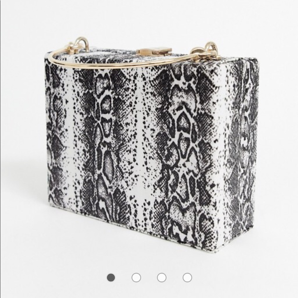 ASOS Design Box Clutch in Snake
